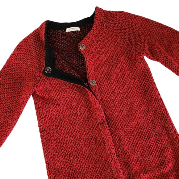 NORTHLAND VICOLO red black knit wool cashmere blend cardigan coat jacket - Picture 1 of 12